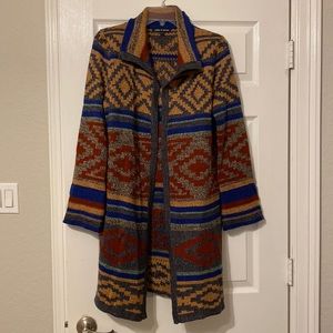 Western Print Sweater Cardigan
